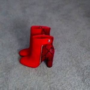Shoe Dazzle red and black booties, size 8. Brand new.